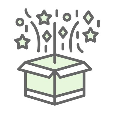 Sihirli kutu simgesi, vektör illüstrasyonu basit tasarım