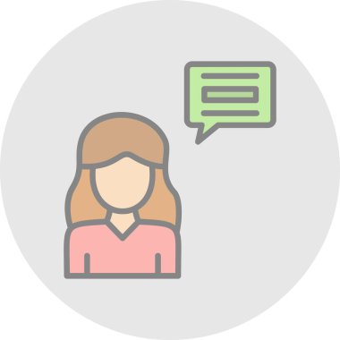 Kadın. Web simgesi basit illüstrasyon