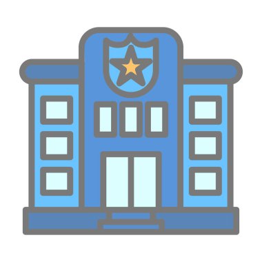 Polis karakolu web simgesi, vektör illüstrasyonu 