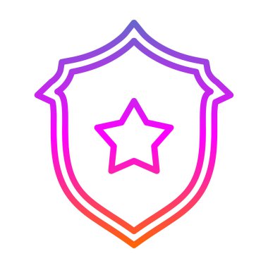 kalkan vektörü ince çizgi simgesi