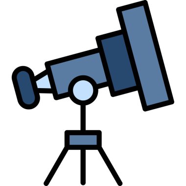 Teleskop. Web simgesi basit illüstrasyon