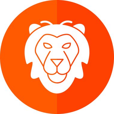 Aslan başı simgesi, vektör illüstrasyonu basit tasarım