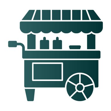 Basit yemek arabası simgesi, vektör illüstrasyonu