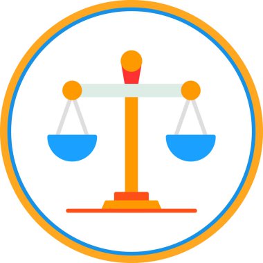 adalet ölçeği simgesi, vektör illüstrasyonu