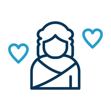 Kalbi olan Afrodit düz simge 