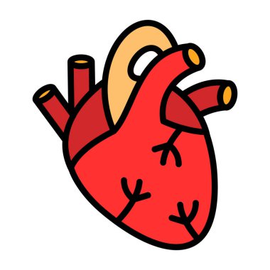 İnsan kalbi simgesi, vektör illüstrasyonu basit tasarım