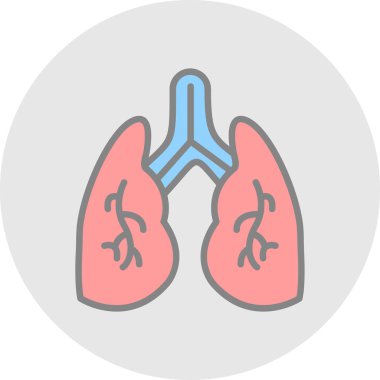 akciğerler web simgesi basit illüstrasyon 