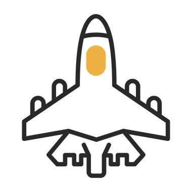 Savaşçı jet simgesi, vektör çizimi basit tasarım