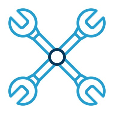 Çapraz anahtar ağ simgesi, vektör illüstrasyonu 