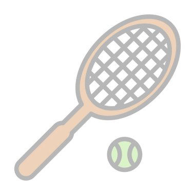 Tenis raketi ikonu. düz dizayn 