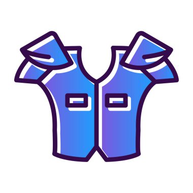 Amerikan futbolu tişörtü ikonu. Beyaz üzerine izole edilmiş Amerikan futbolu forma vektör simgesi rengi