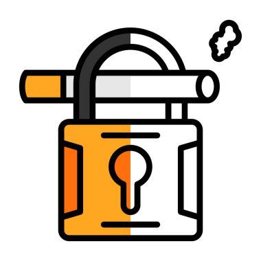 Düz simge, vektör resimlemesini kilitle  