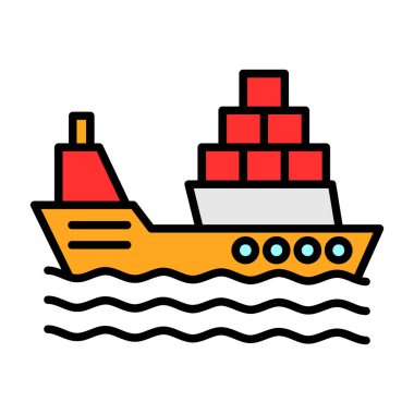 ship icon, vector illustration simple design