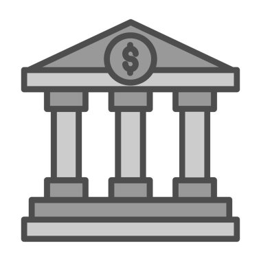 Banka bina simgesini, basit vektör çizim 
