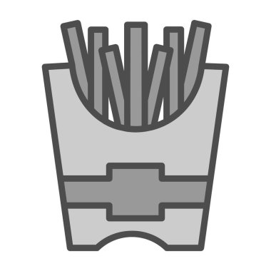 kızartma simgesi, fast food ve içeceklerle ilgili vektör illüstrasyonu