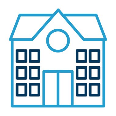 okul binası ikon vektör illüstrasyonu 