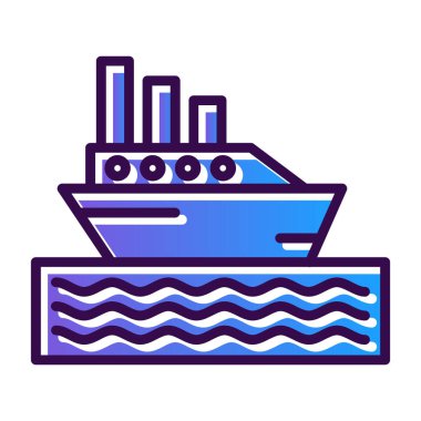 Feribot simgesi, basit tasarım.