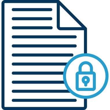 doküman dosya kilidi simgesi - taslak biçimi