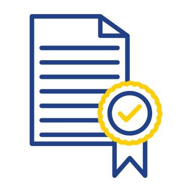 Sertifika vektör çizgi simgesi