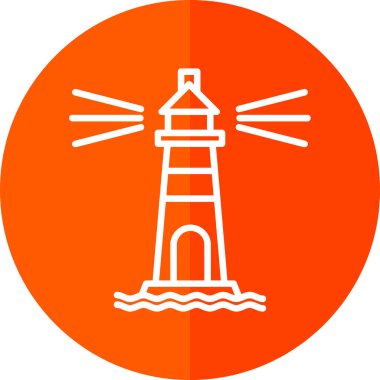 Deniz feneri. Web simgesi basit illüstrasyon