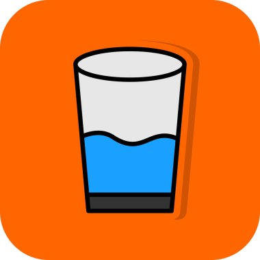 Bir bardak su, içecek ikonu, beyaz arkaplanda izole edilmiş. 