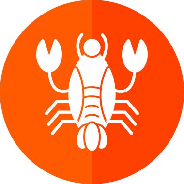 Istakoz simgesi, basit vektör illüstrasyonu             