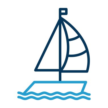 tekne ikonu vektör illüstrasyonu 