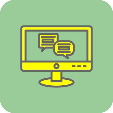 Bilgisayar ekranı. Web simgesi basit illüstrasyon