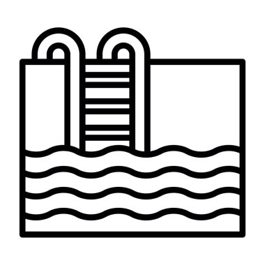 Havuzu web simgesi, vektör çizim 