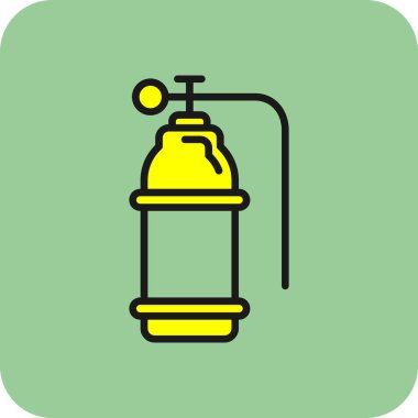 Oksijen tankı simgesi basit tasarım çizimi beyaz arkaplanda izole edildi 