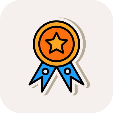 Web ve mobil uygulaması tasarım, madalya logo kavramı için beyaz arka plan üzerinde izole madalya simge vektör