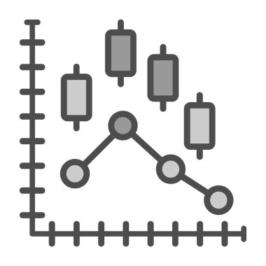 Diyagram vektör renk çizgisi simgesi 