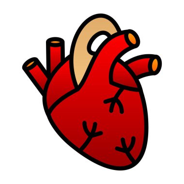 İnsan kalbi simgesi, vektör illüstrasyonu basit tasarım