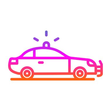 Polis arabası simgesi, vektör illüstrasyonu 