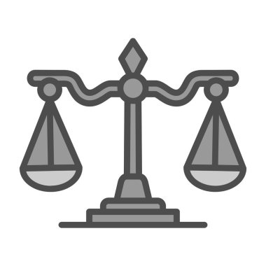 Adalet ve hukuk simgesi, vektör illüstrasyonu