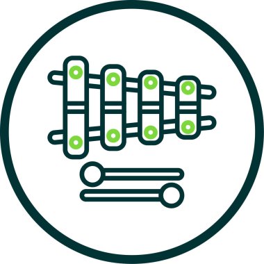 Yeşil Ksilofon vektör çizimi basit tasarım