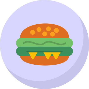 Hamburger ikonu vektör illüstrasyonu