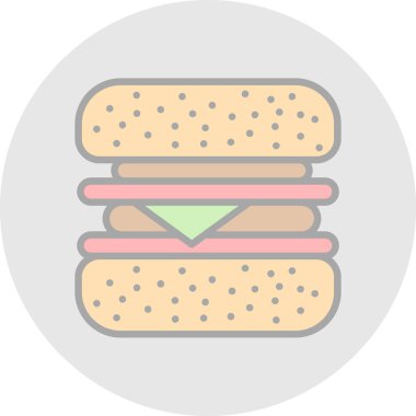 Hamburger simgesinin vektör illüstrasyonu