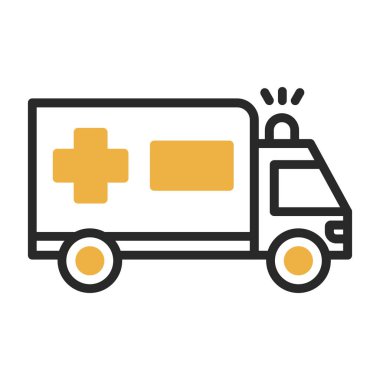 ambulans otomobili düz simge, web basit illüstrasyon