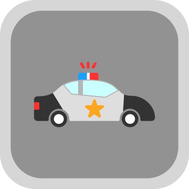 Polis arabası simgesi, vektör illüstrasyonu 