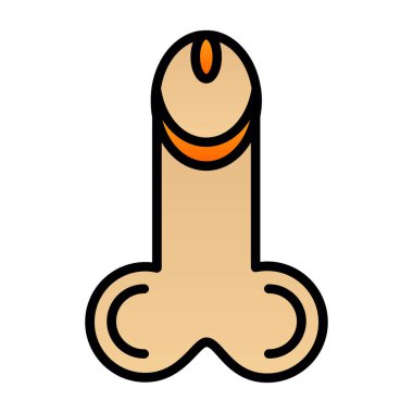 Flat penis icon, vector illustration