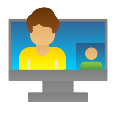 Online eğitim. Web simgesi basit illüstrasyon