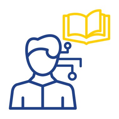 Eğitim ve öğrenme simgesinin vektör illüstrasyonu