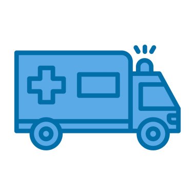 ambulans otomobili düz simge, web basit illüstrasyon