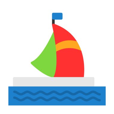 Yelkenli ikonu. özet çizim vektörü 