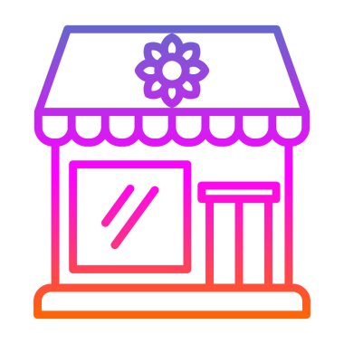 Çiçekçi binası simgesi, vektör illüstrasyon tasarımı