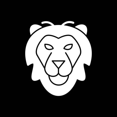 Aslan başı simgesi, vektör illüstrasyonu basit tasarım