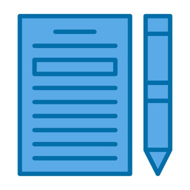 Kağıt ve kalem. Web simgesi basit illüstrasyon