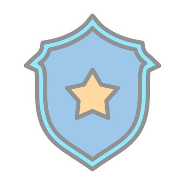 rozet kalkan simgesi izole edilmiş simge