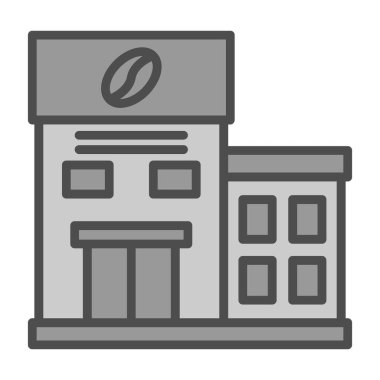 Kafe binası simgesi, vektör illüstrasyon tasarımı